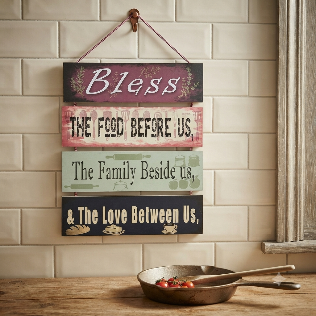 Bless the food Wall hanging quotation