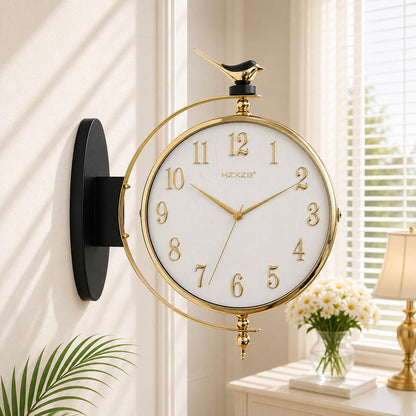 Nordic dual sided bird station clock