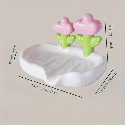 Floral dish drainage soap holder