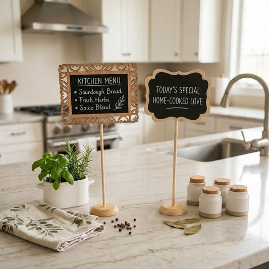 5pcs Wooden mini chalkboard with stand