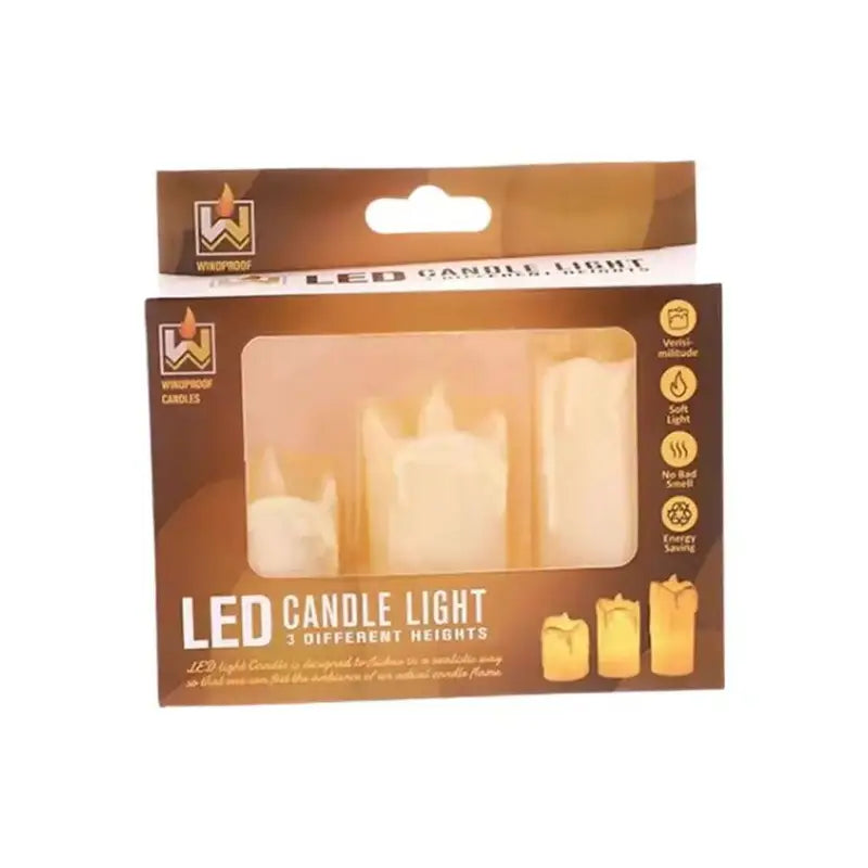 3pc led flicking candles set