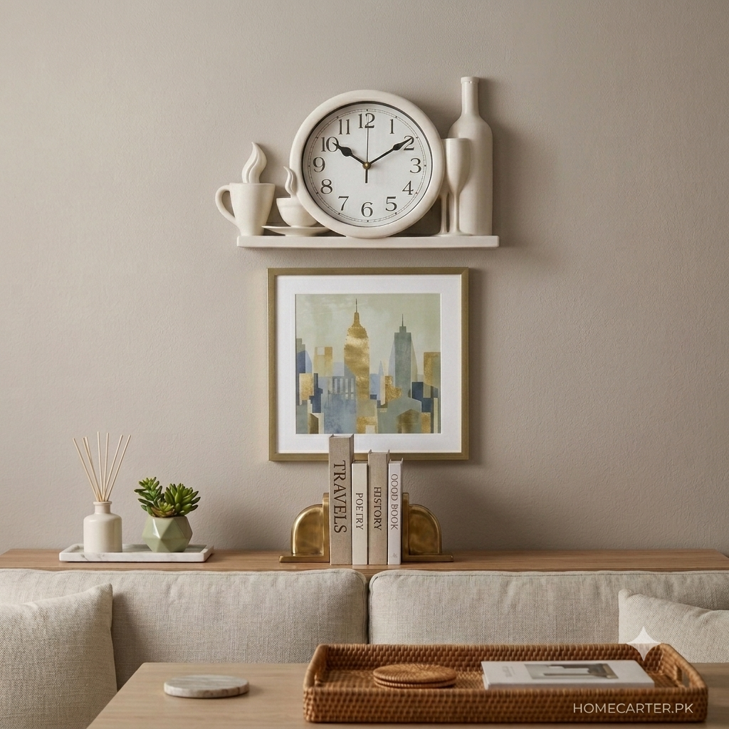 mounted bottle & coffee wall clock
