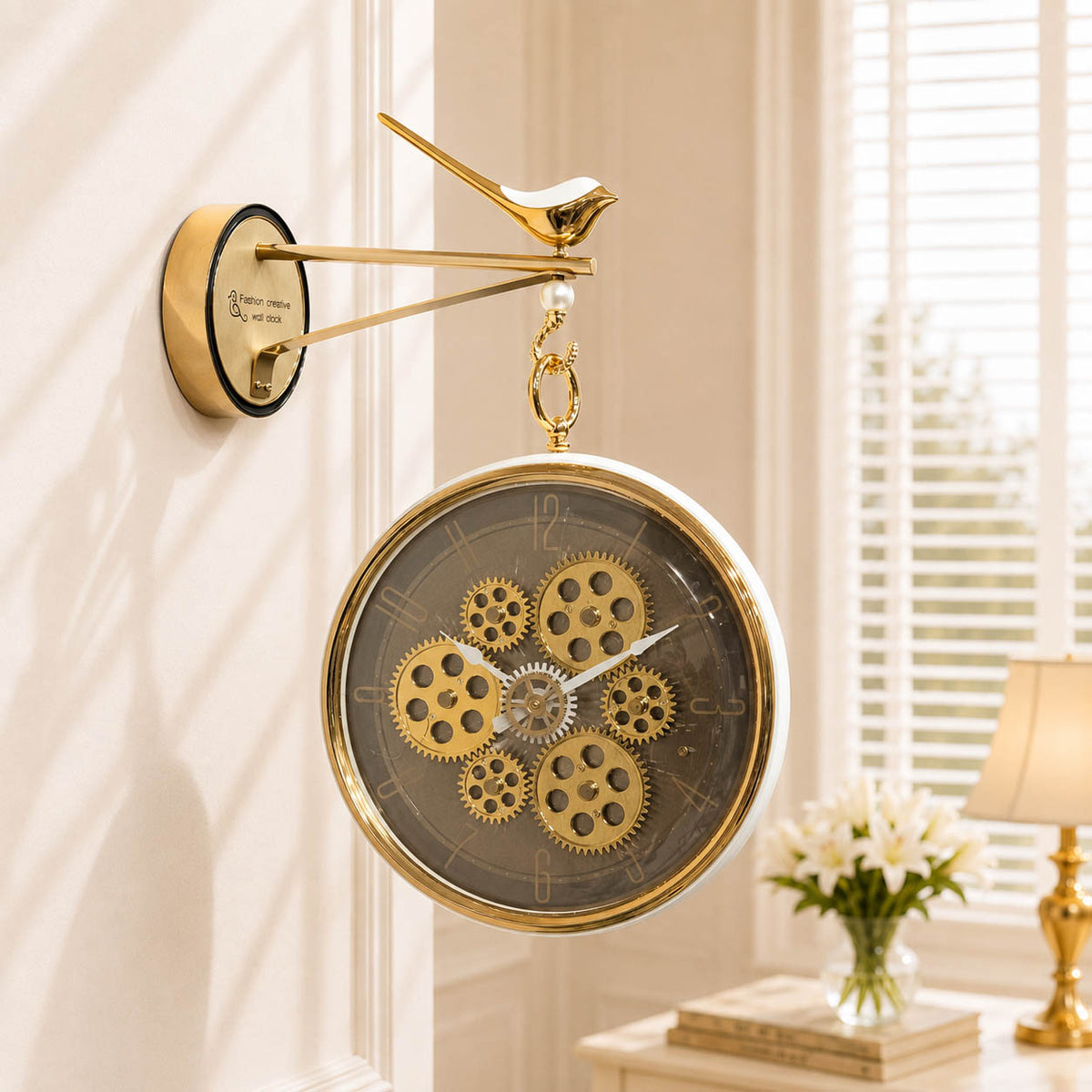 Dual sided station clock