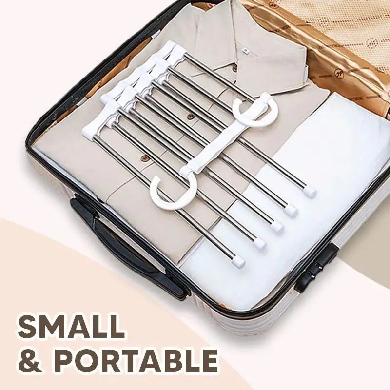 5in1 Rotating Foldable Stainless Steel Pipes Clothes Hanger