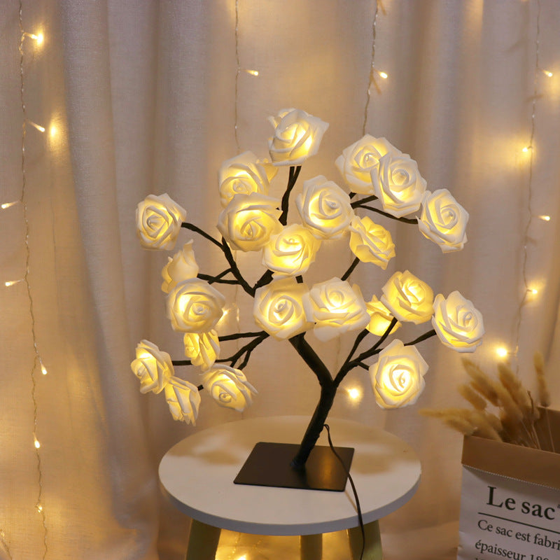48leds White Rose Flower Lamp