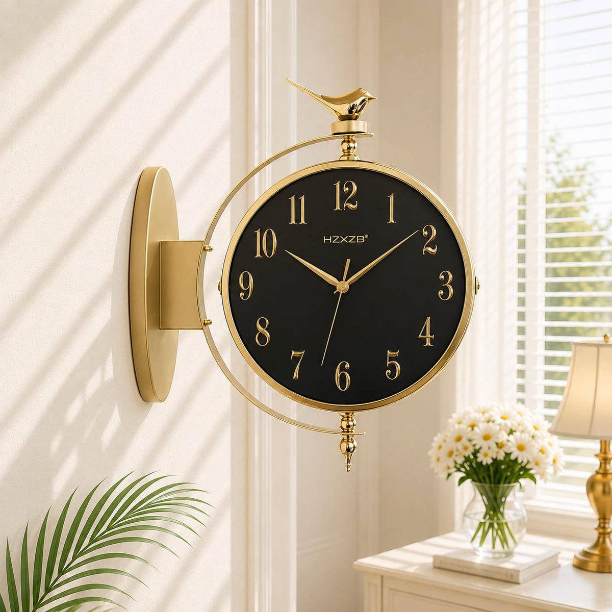 Nordic dual sided bird station clock
