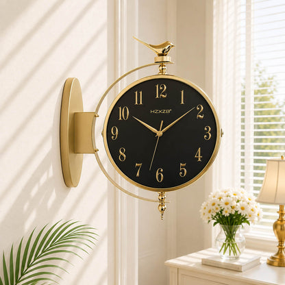 Nordic dual sided bird station clock