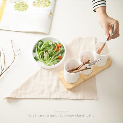 3 pcs cutlery stand holder with tray
