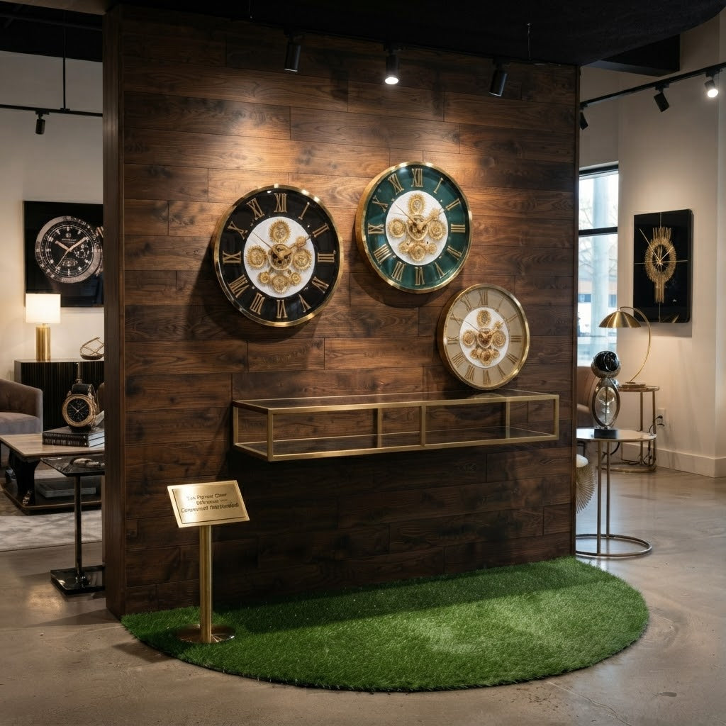 Fancy Retro gearing round wall clock