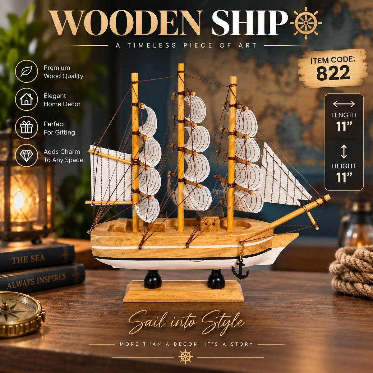 POC ship art table decor