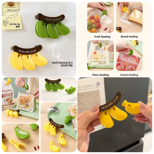 Banana sealing clips fridge magnets