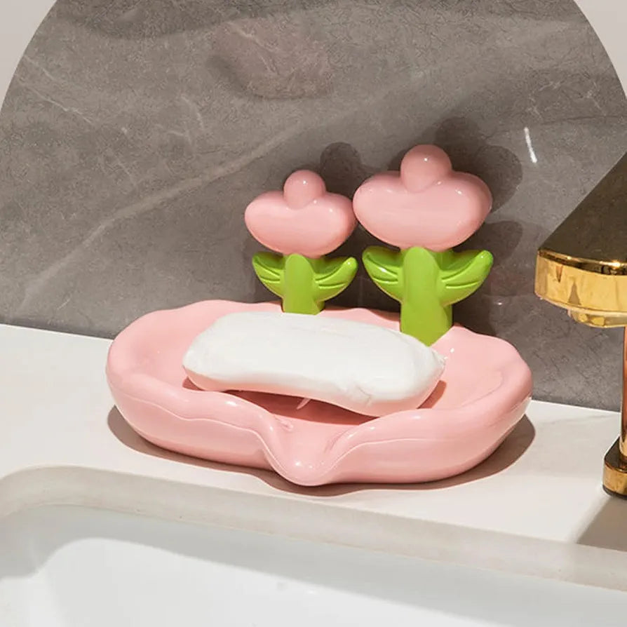 Floral dish drainage soap holder