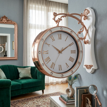 Chromed edition dual sided station clock