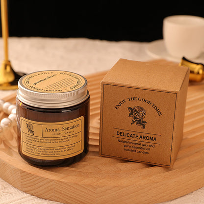 Glass scented candle for aromatherapy