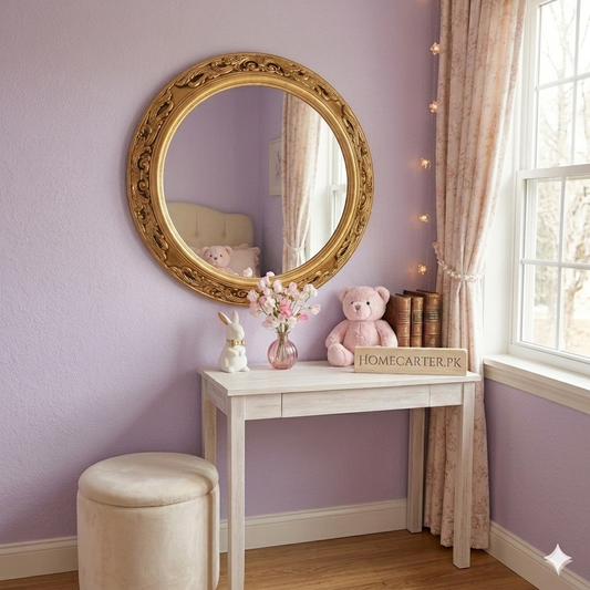 Big retro round wall mirror decoration