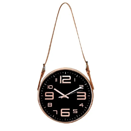 Leather belt modern living room wall clock