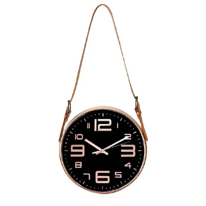 Leather belt modern living room wall clock