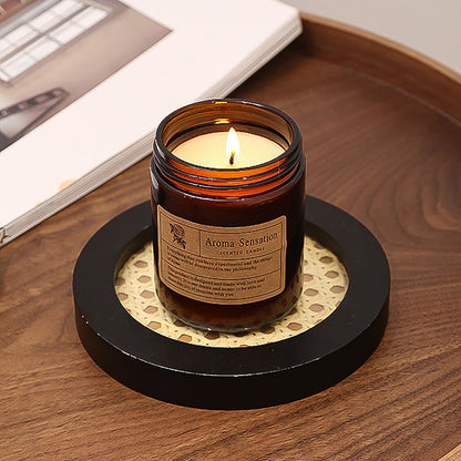 Glass scented candle for aromatherapy