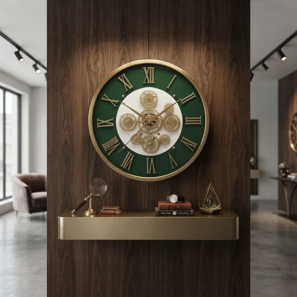 Fancy Retro gearing round wall clock