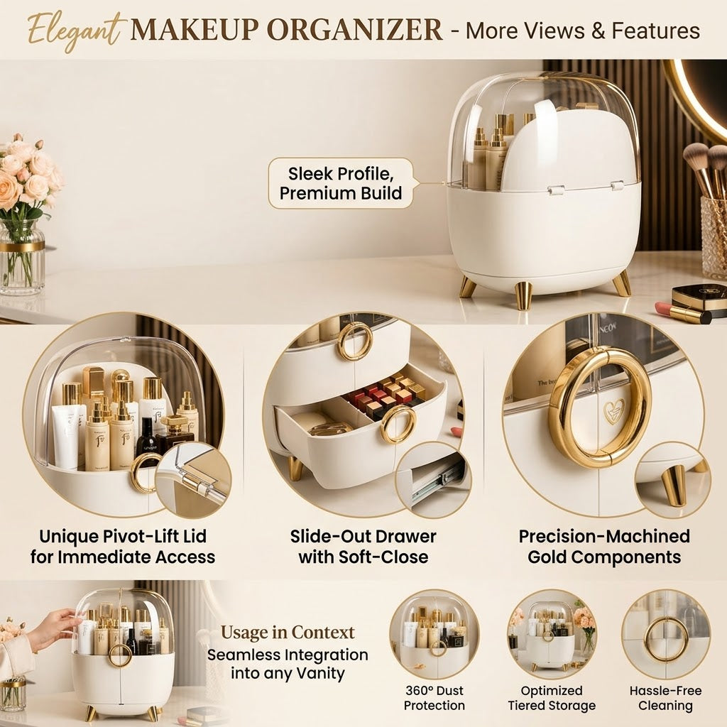 Big Cosmetic organizer with dustfree top