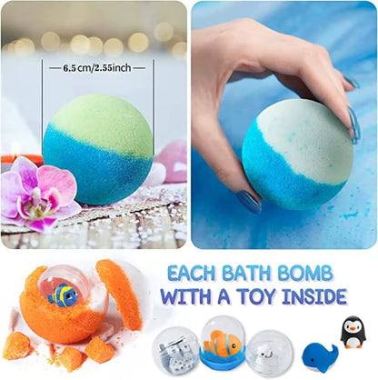 Kids bath bomb with toy inside