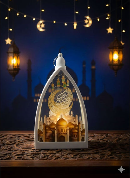 Desktop led lantern decoration with led candle inside
