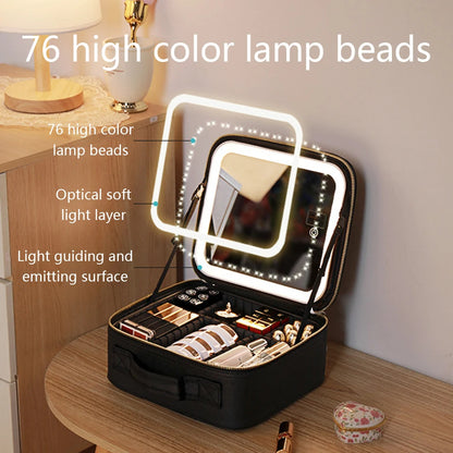 Smart led cosmetic travel organizer
