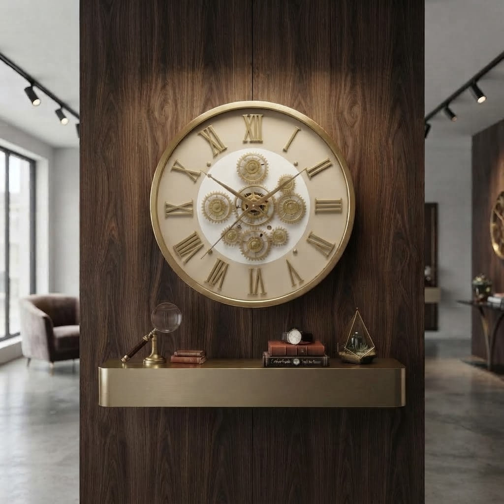 Fancy Retro gearing round wall clock