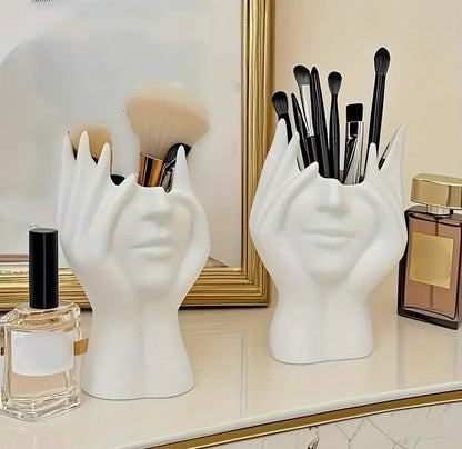 Desktop face theme makeup holder