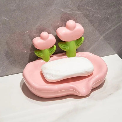 Floral dish drainage soap holder