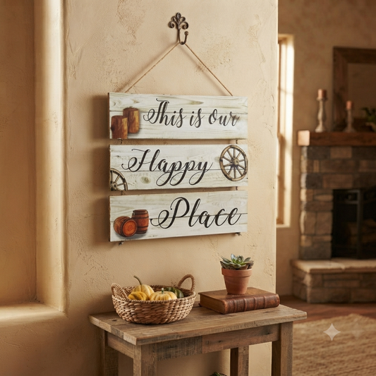 My happy place wall hanging quotation