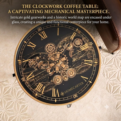 Metal Gearing side table clock