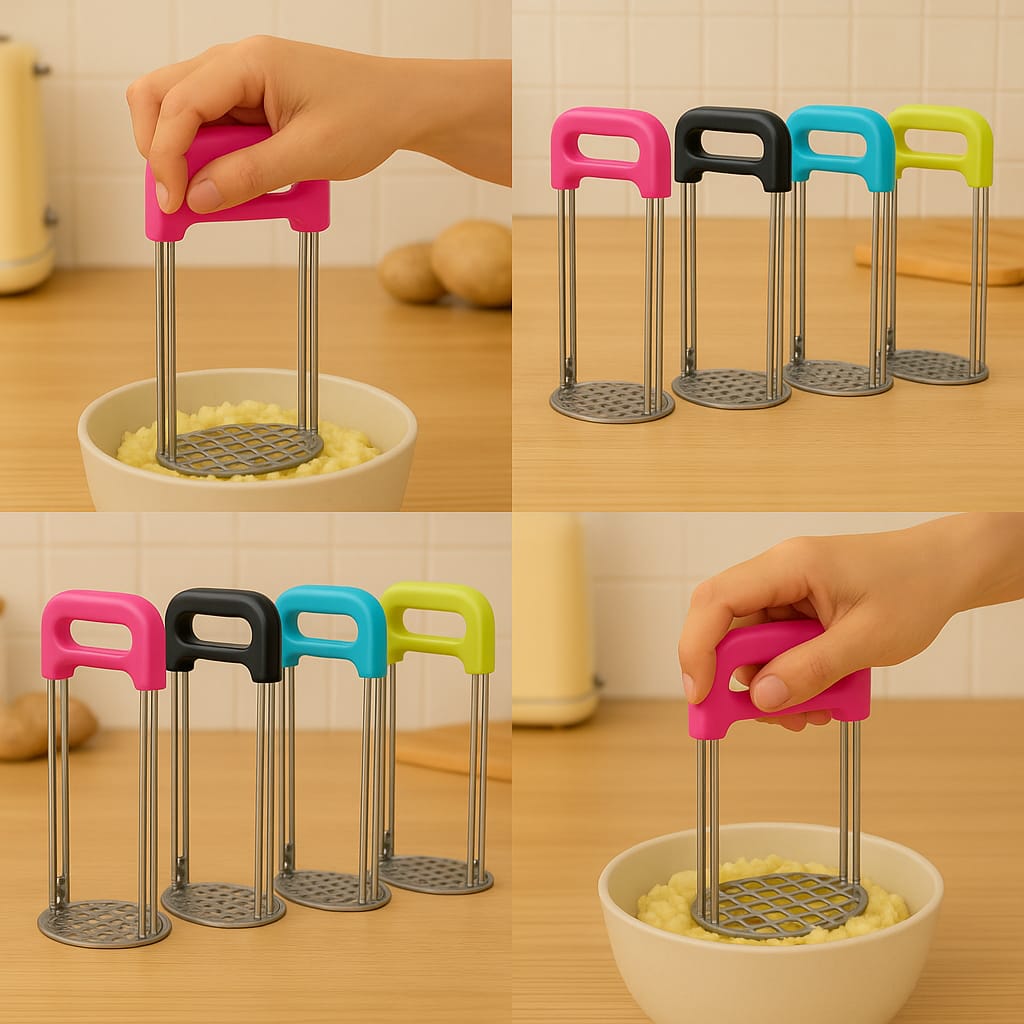 Stainless steel potato masher