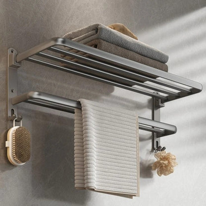 Wall mounted moveable towel rack