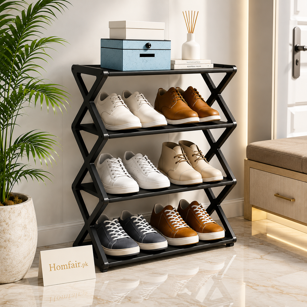 4-Tier Shoe Rack – Space Saving Shoe Organizer Stand