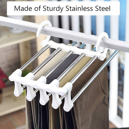 5in1 Rotating Foldable Stainless Steel Pipes Clothes Hanger