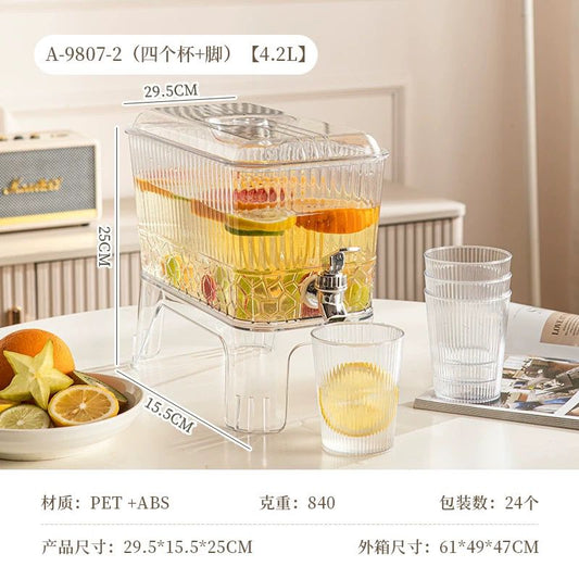 5.5L acrylic juice dispenser with 4 glass set