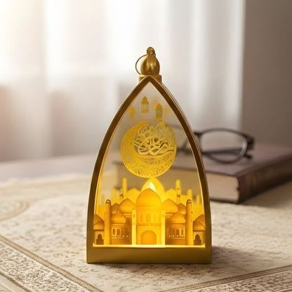 Desktop led lantern decoration with led candle inside