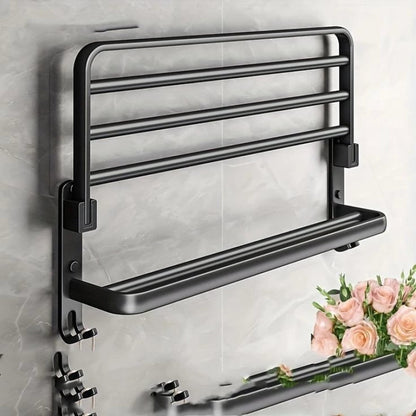 Wall mounted moveable towel rack