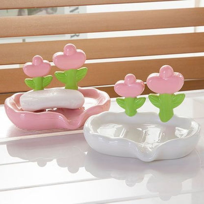 Floral dish drainage soap holder
