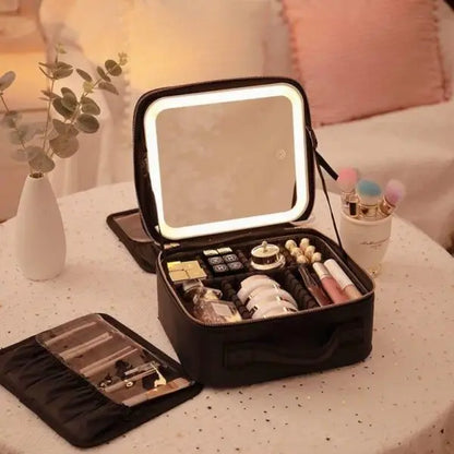 Smart led cosmetic travel organizer