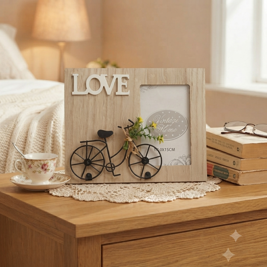 Table decor wooden photoframe