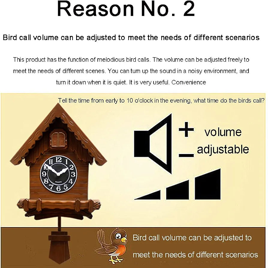 Cuckoo clock with moveable bird