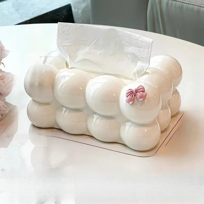 Bubble shaped tissue box organizer