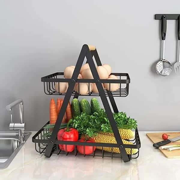 Two Tier Vegetables And Fruits Basket
