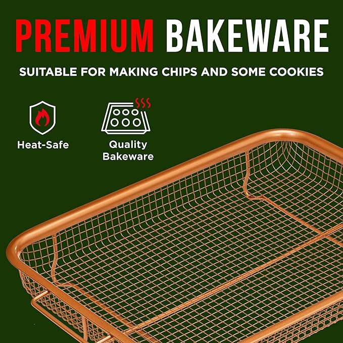Air fryer crisping basket with tray