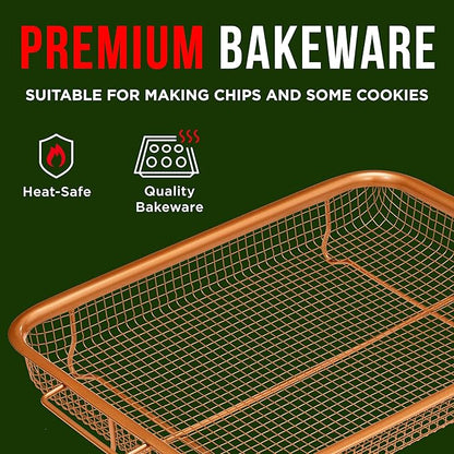 Air fryer crisping basket with tray