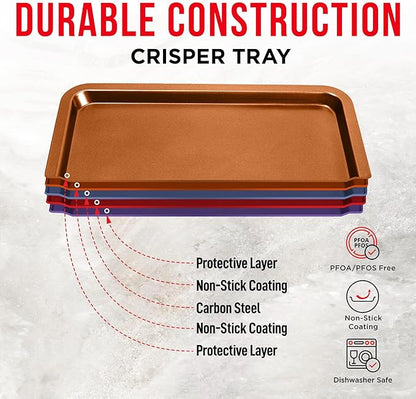 Air fryer crisping basket with tray