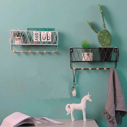 Two In One Metallic Organizer And Key Chain Holder - Golden, Without LED