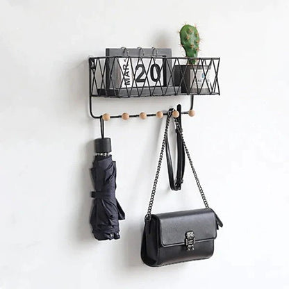 Two In One Metallic Organizer And Key Chain Holder - Golden, Without LED